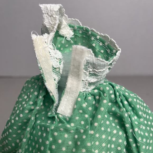 Vintage Handmade Barbie Dress Southern Belle Green Eyelet Lace Gown Trim OOAK - Picture 6 of 9